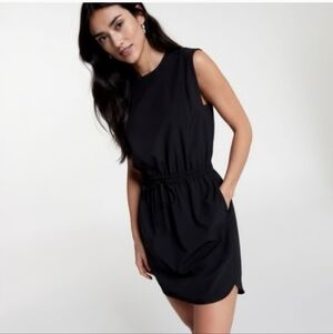 Calia Dolphin Hem Extended Shoulder Dress Size XL Black Lightweight Performance